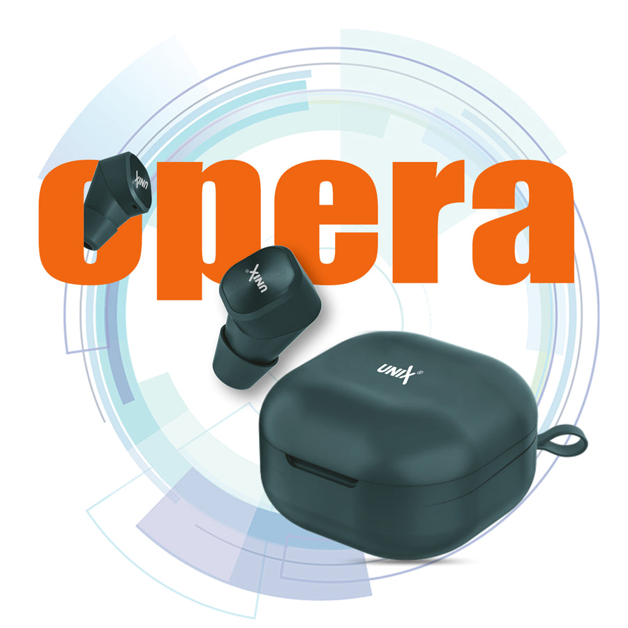 Unix UX-222 Opera Wireless Earbuds - Crystal Clear Calls and HIFI Sound Green
