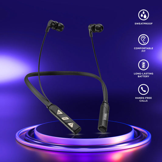 Unix UX-400 Victory Wireless Bluetooth Neckband | 22H Talk Time & V5.2 - Unixindia.
