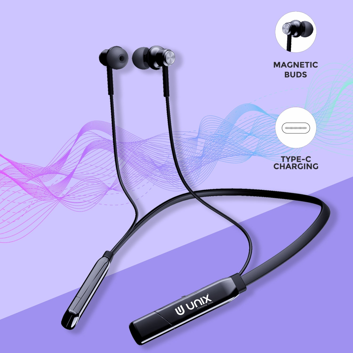 Unix UX-4000 Gear Wireless Bluetooth Neckband - Unixindia.