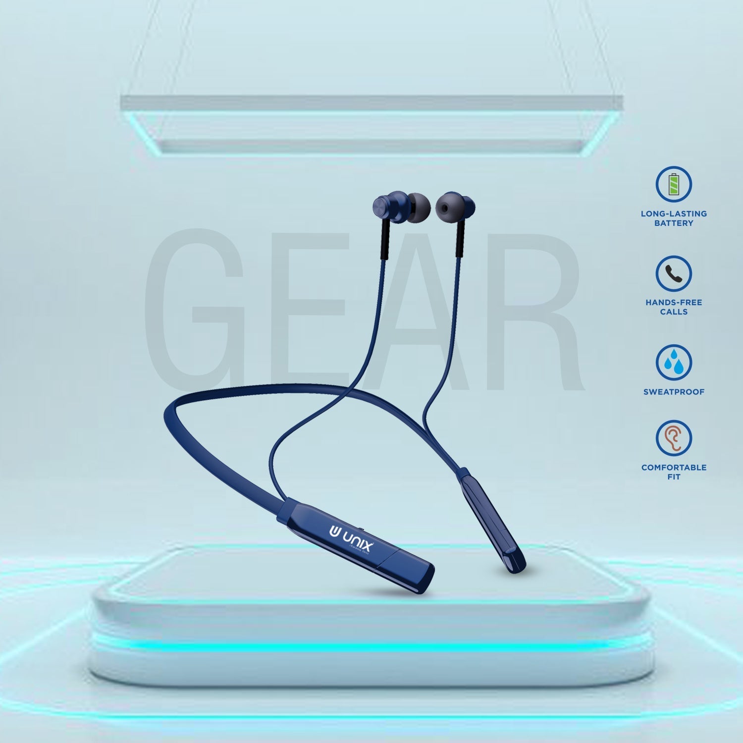 Unix UX-4000 Gear Wireless Bluetooth Neckband - Unixindia.