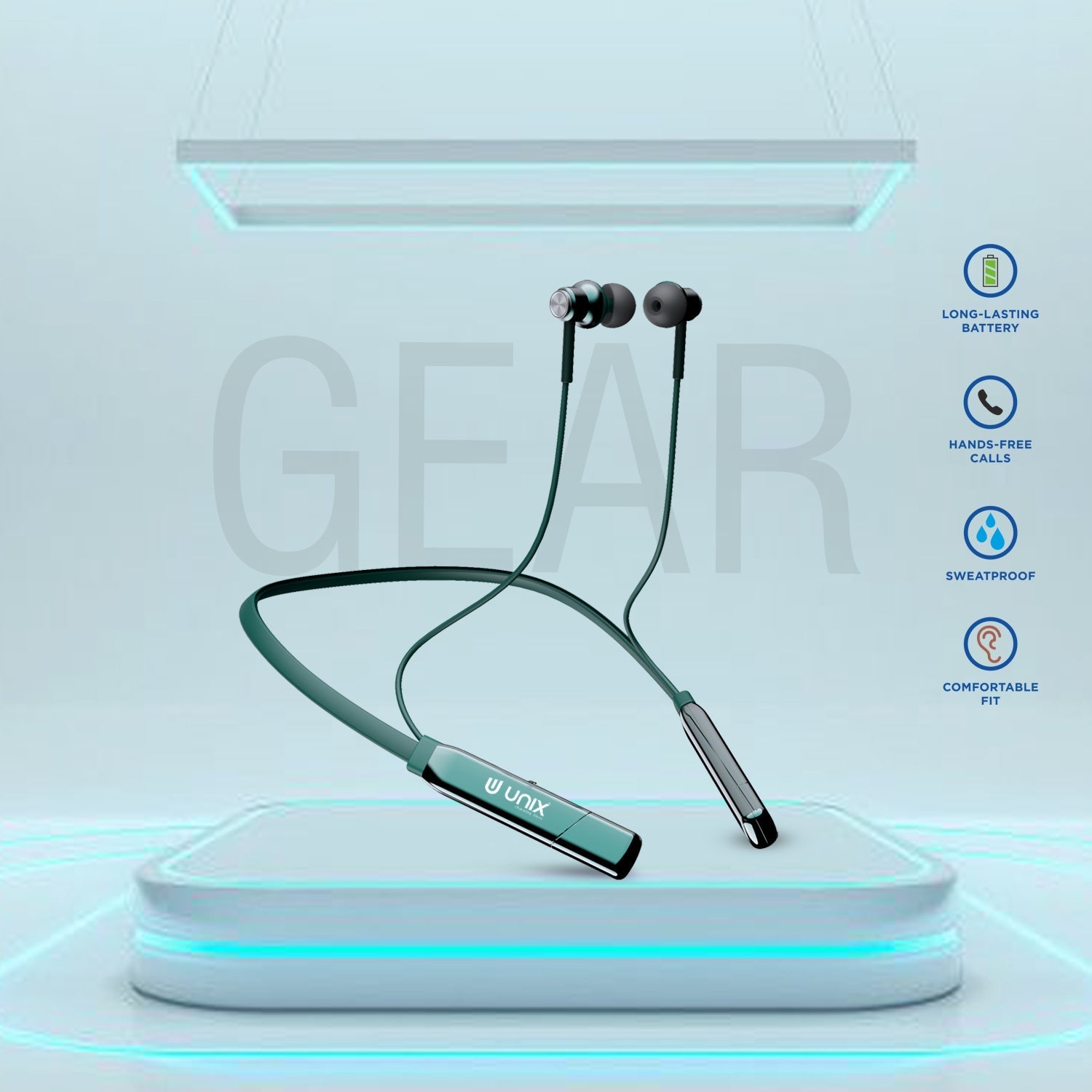 Unix UX-4000 Gear Wireless Bluetooth Neckband - Unixindia.