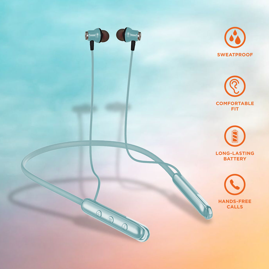 Unix UX-444 Wind Wireless Neckband | 32H Playtime Light blue front