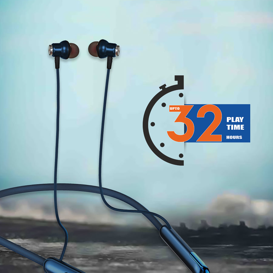 Unix UX-444 Wind Wireless Neckband | 32H Playtime Blue left