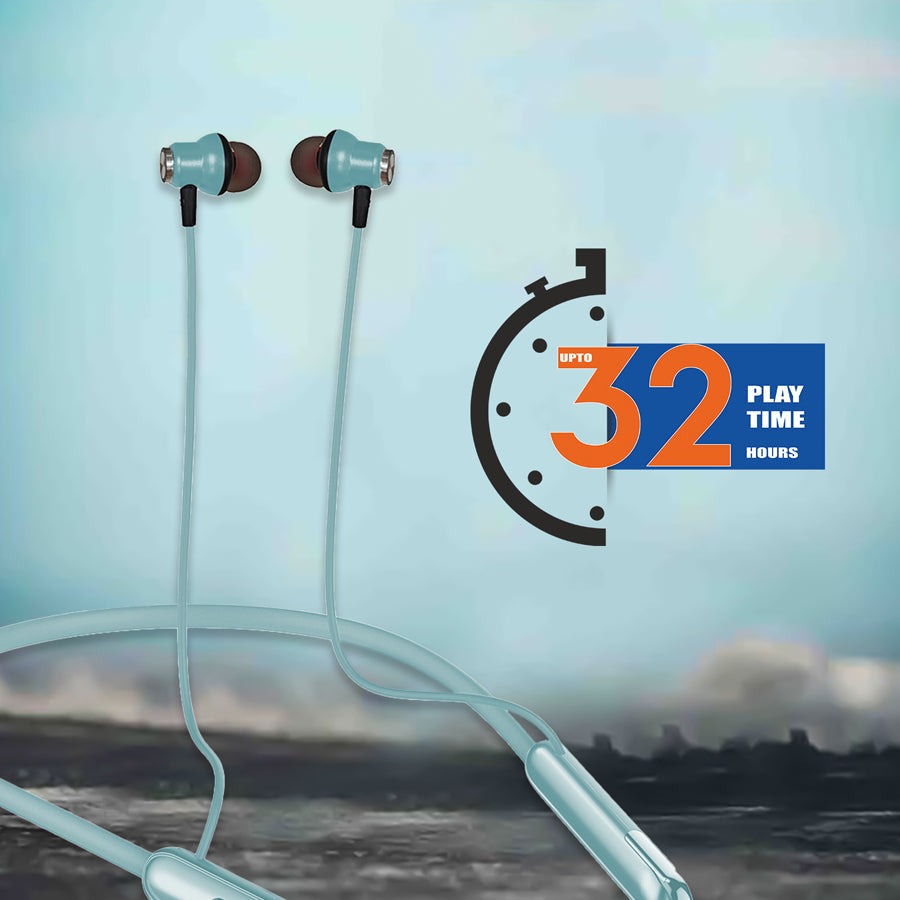 Unix UX-444 Wind Wireless Neckband | 32H Playtime Light blue left