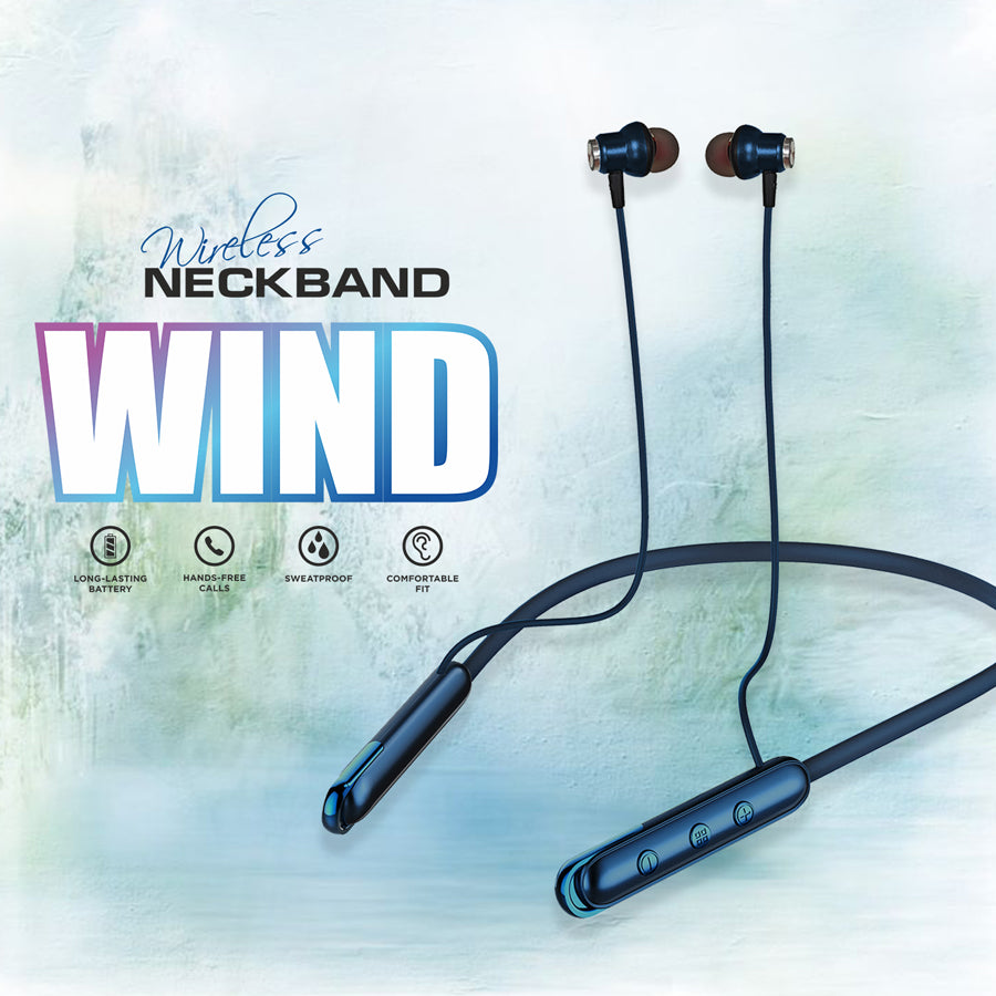 Unix UX-444 Wind Wireless Neckband | 32H Playtime Blue down