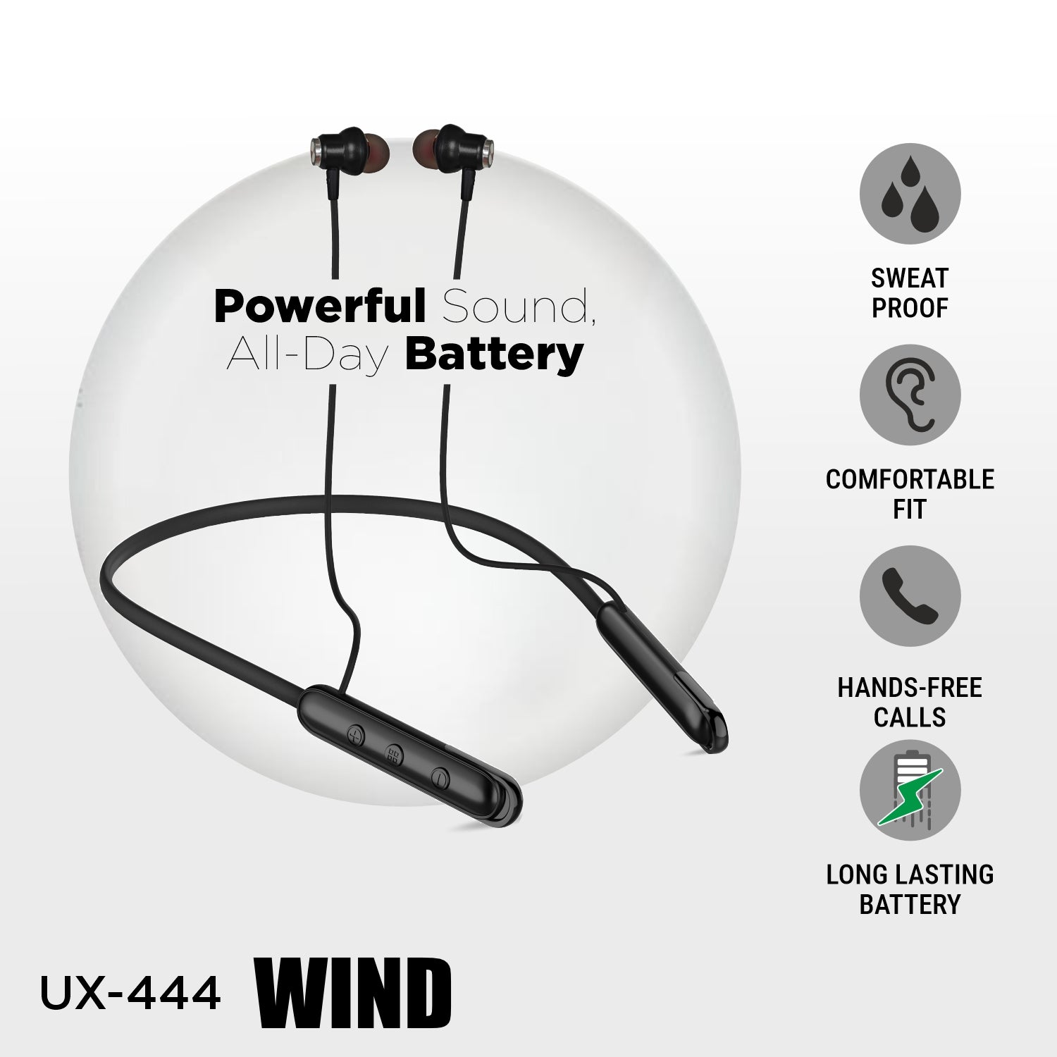 Unix UX-444 Wind Best Wireless Neckband