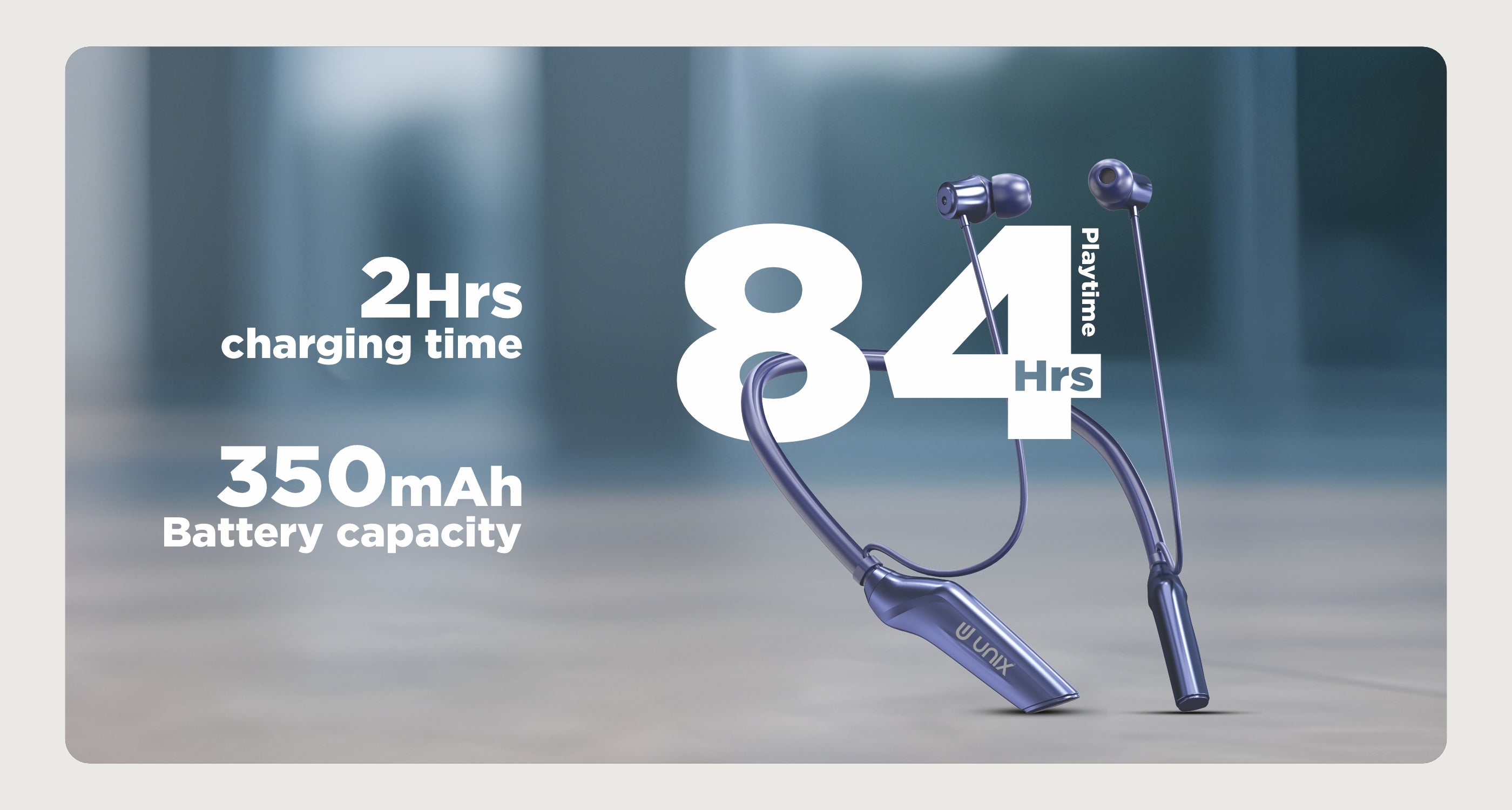 Long battery capacity neckband