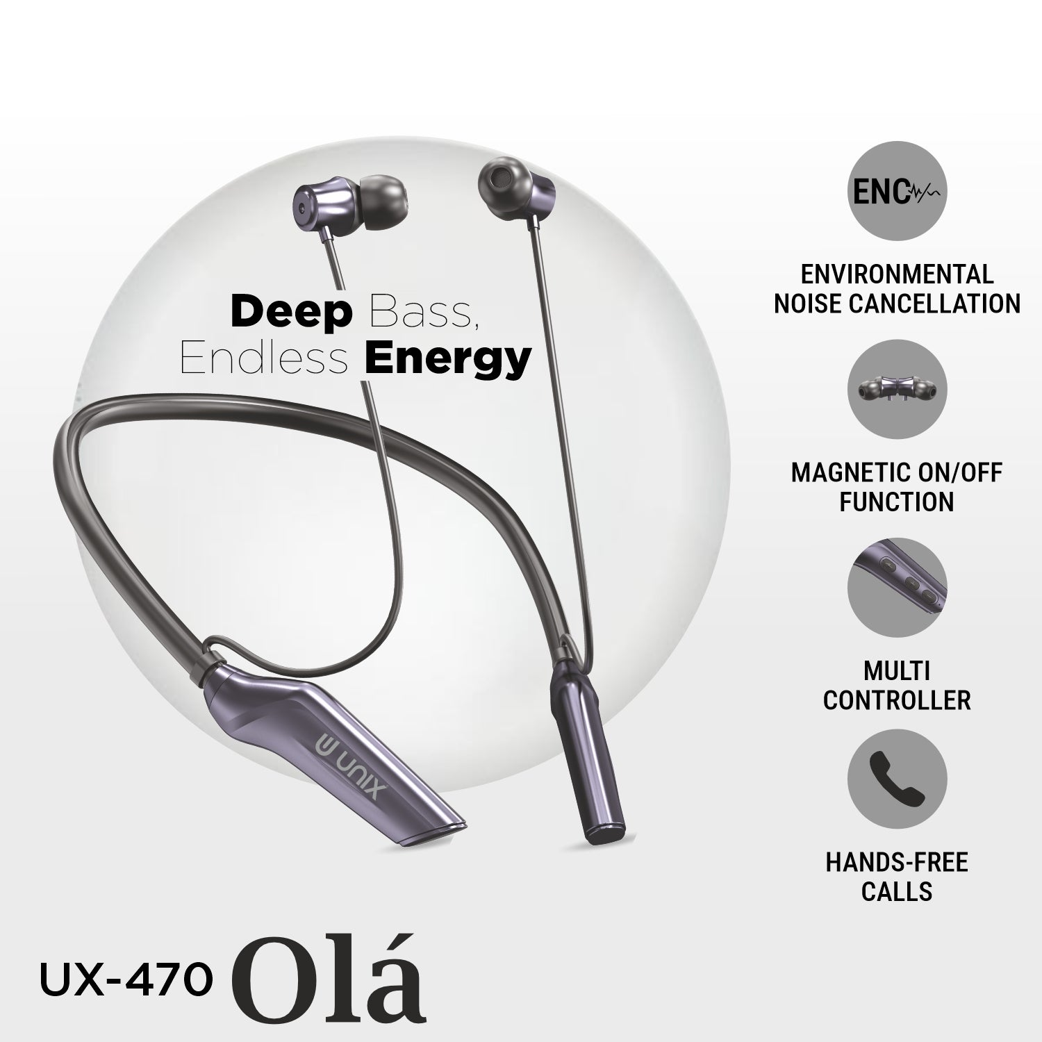 Unix UX-470 OLA Best Wireless Neckband