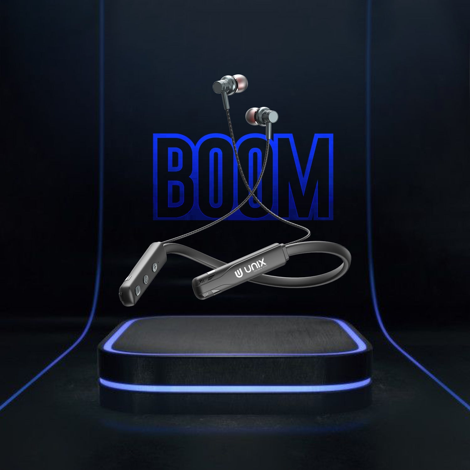 Unix UX-490 Boom Wireless Neckband | 22H Talk Time - Unixindia.