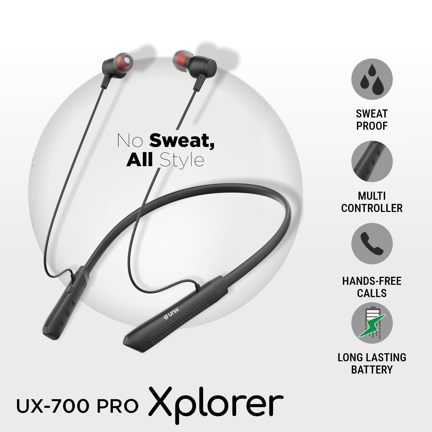 Unix Explorer UX-700 Pro Best Bluetooth Neckband