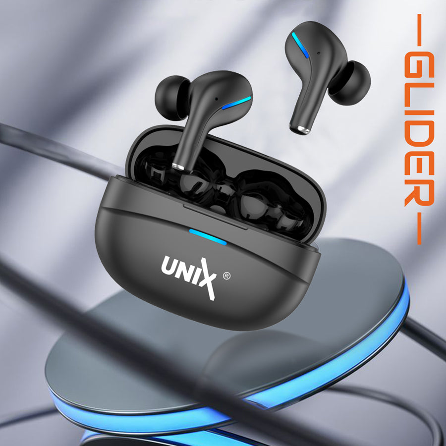 Unix UX-800 Best Wireless Earbuds - Long Battery Life and Fast Pairing Black back