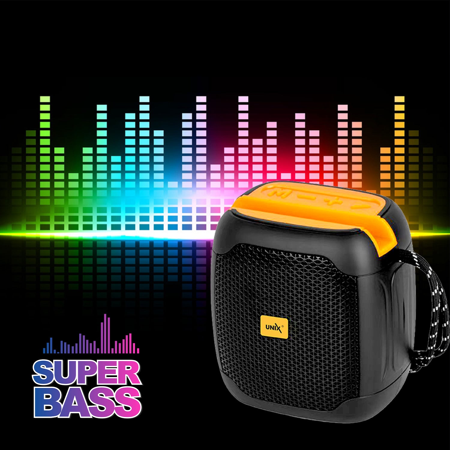 Unix UX-888 Super Sonic Wireless Speaker - Super Bass Black front
