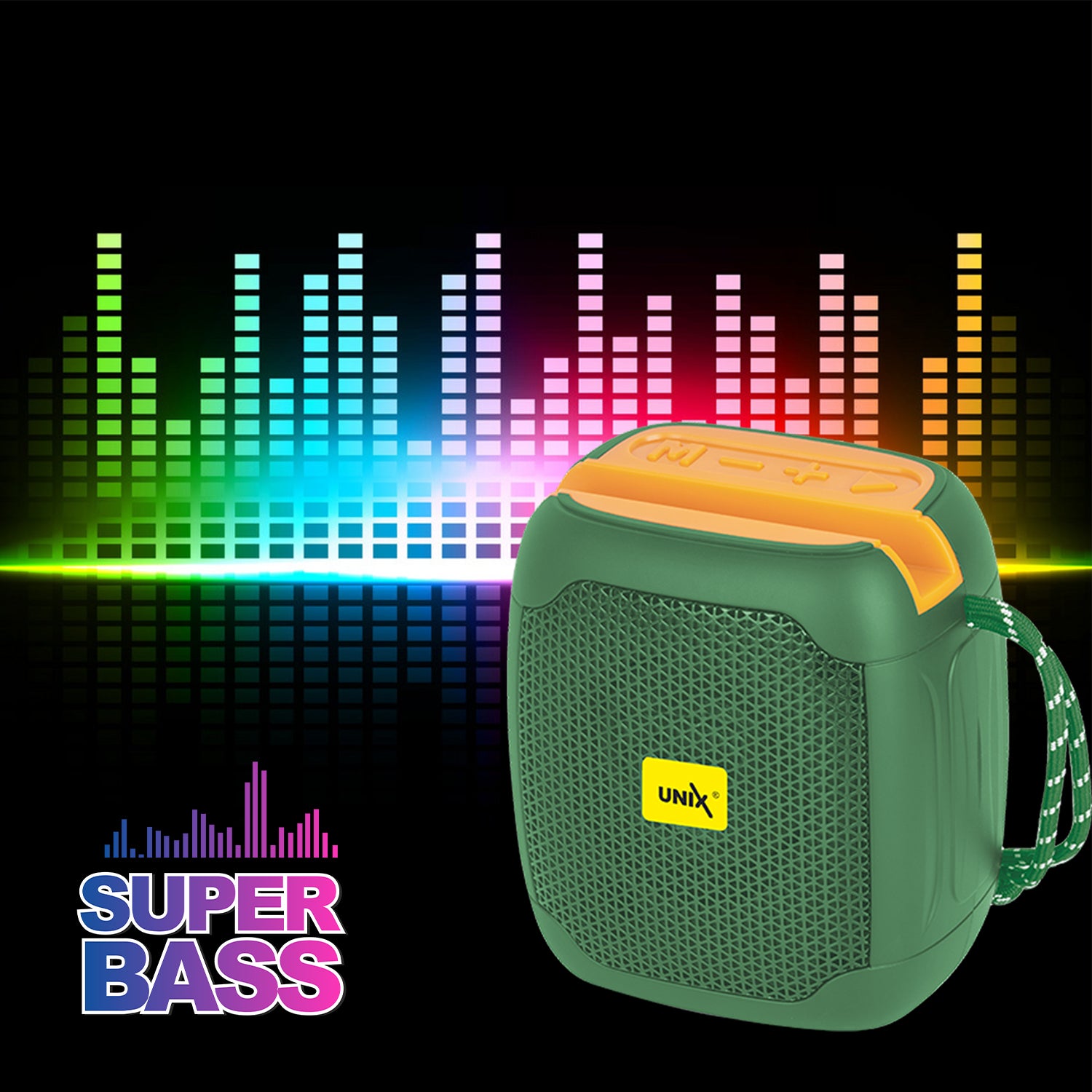 Unix UX-888 Super Sonic Wireless Speaker - Super Bass Green front