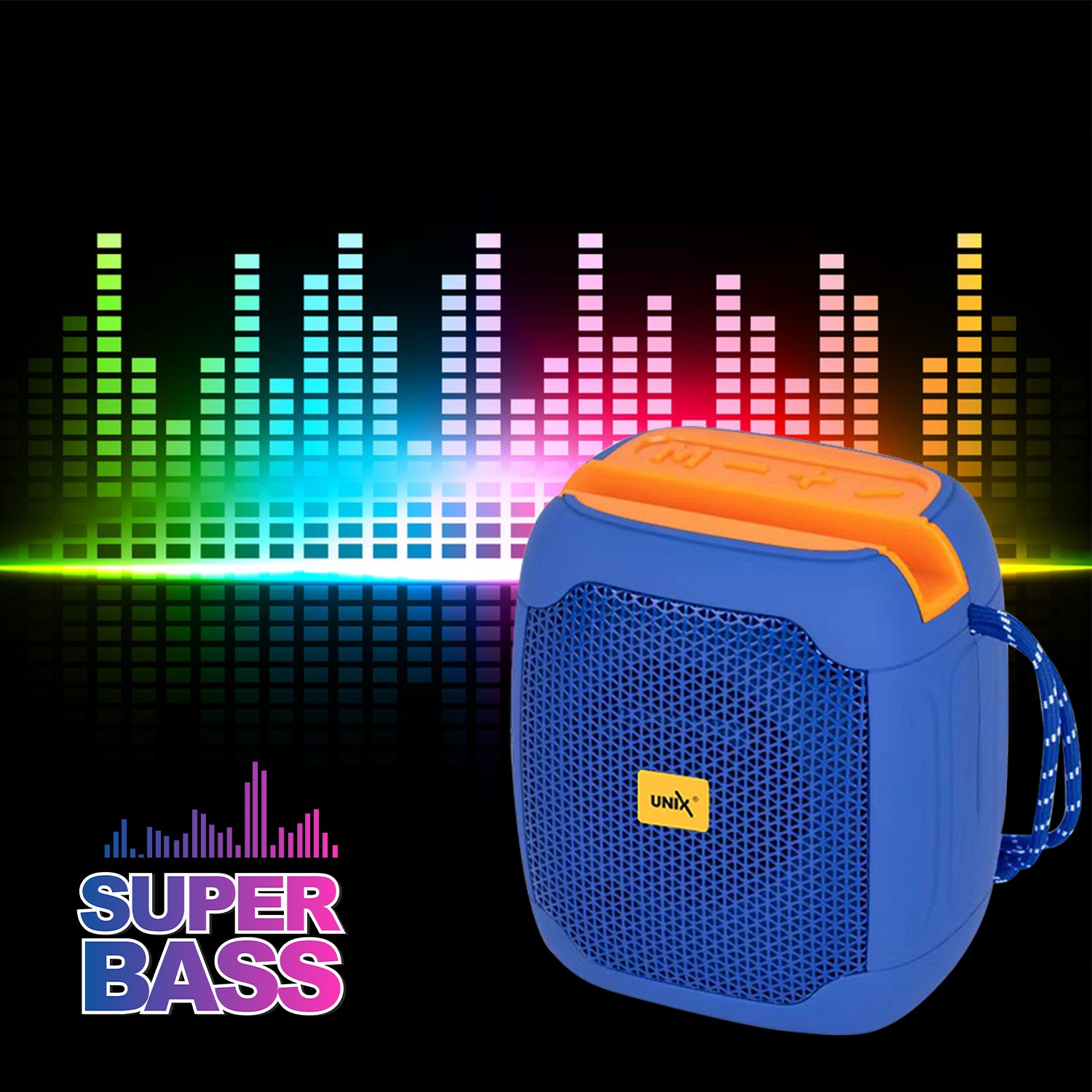 Unix UX-888 Super Sonic Wireless Speaker - Super Bass Blue front