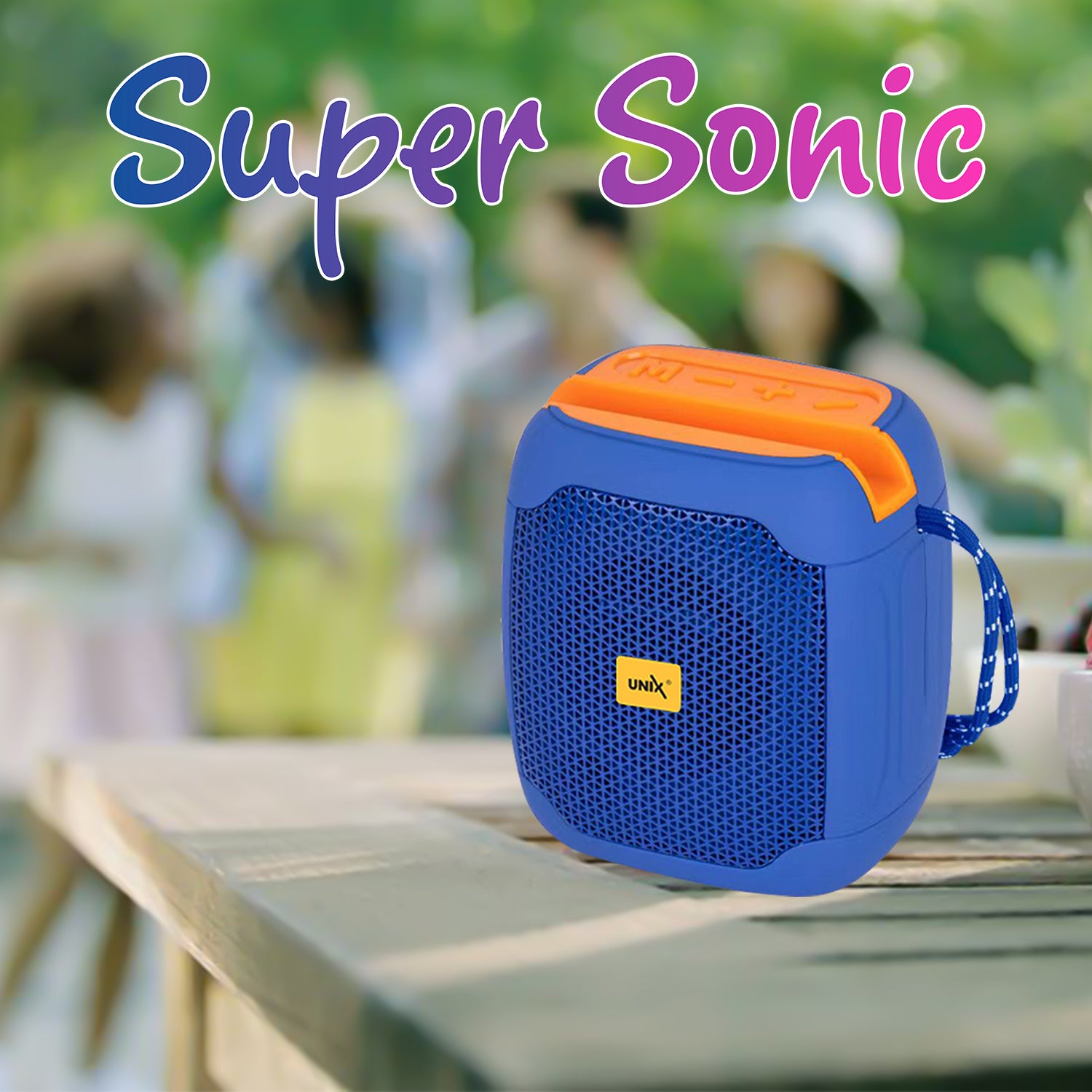 Unix UX-888 Super Sonic Wireless Speaker - Super Bass Blue back