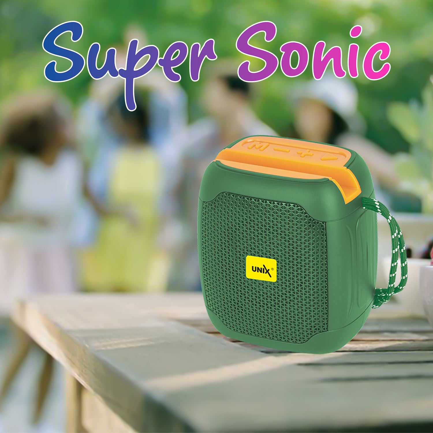 Unix UX-888 Super Sonic Wireless Speaker - Super Bass Green back