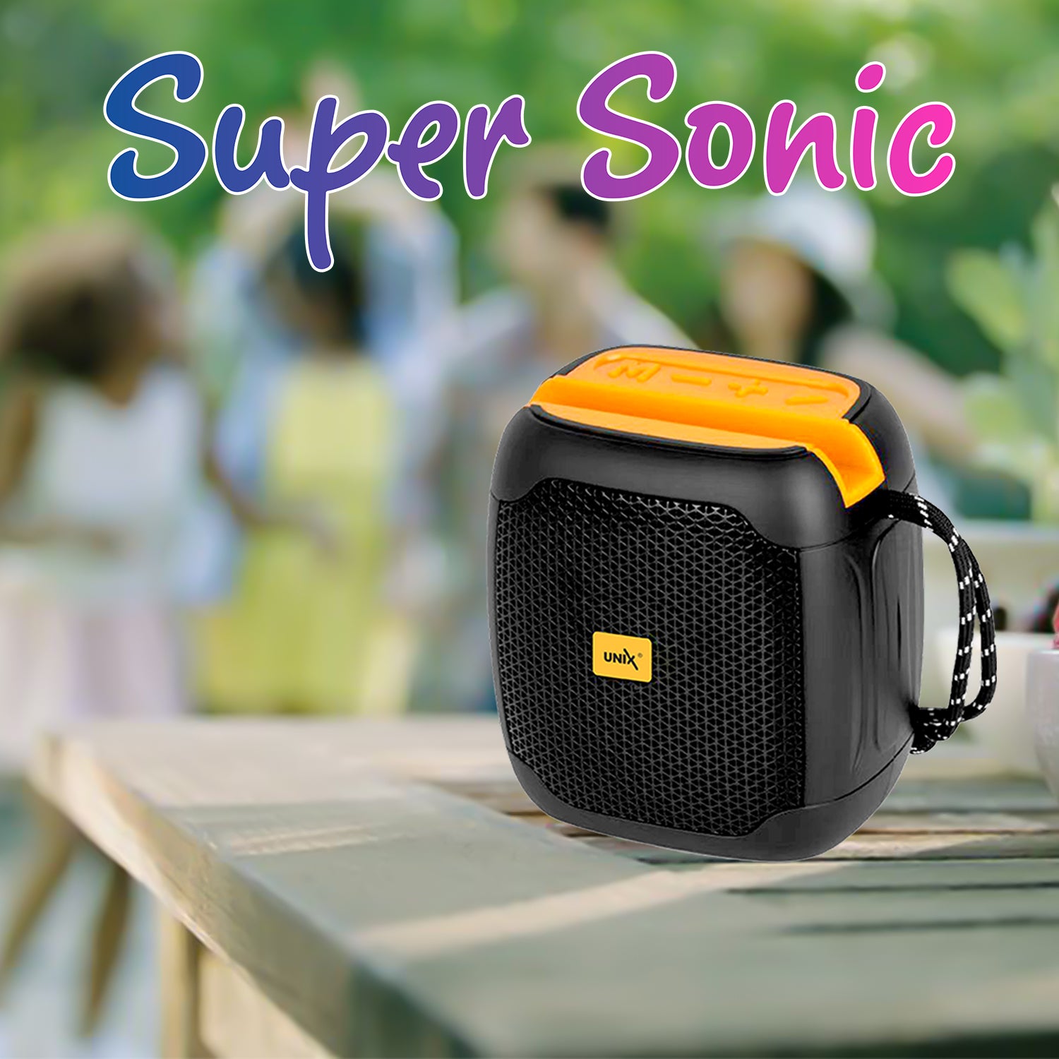 Unix UX-888 Super Sonic Wireless Speaker - Super Bass Black back