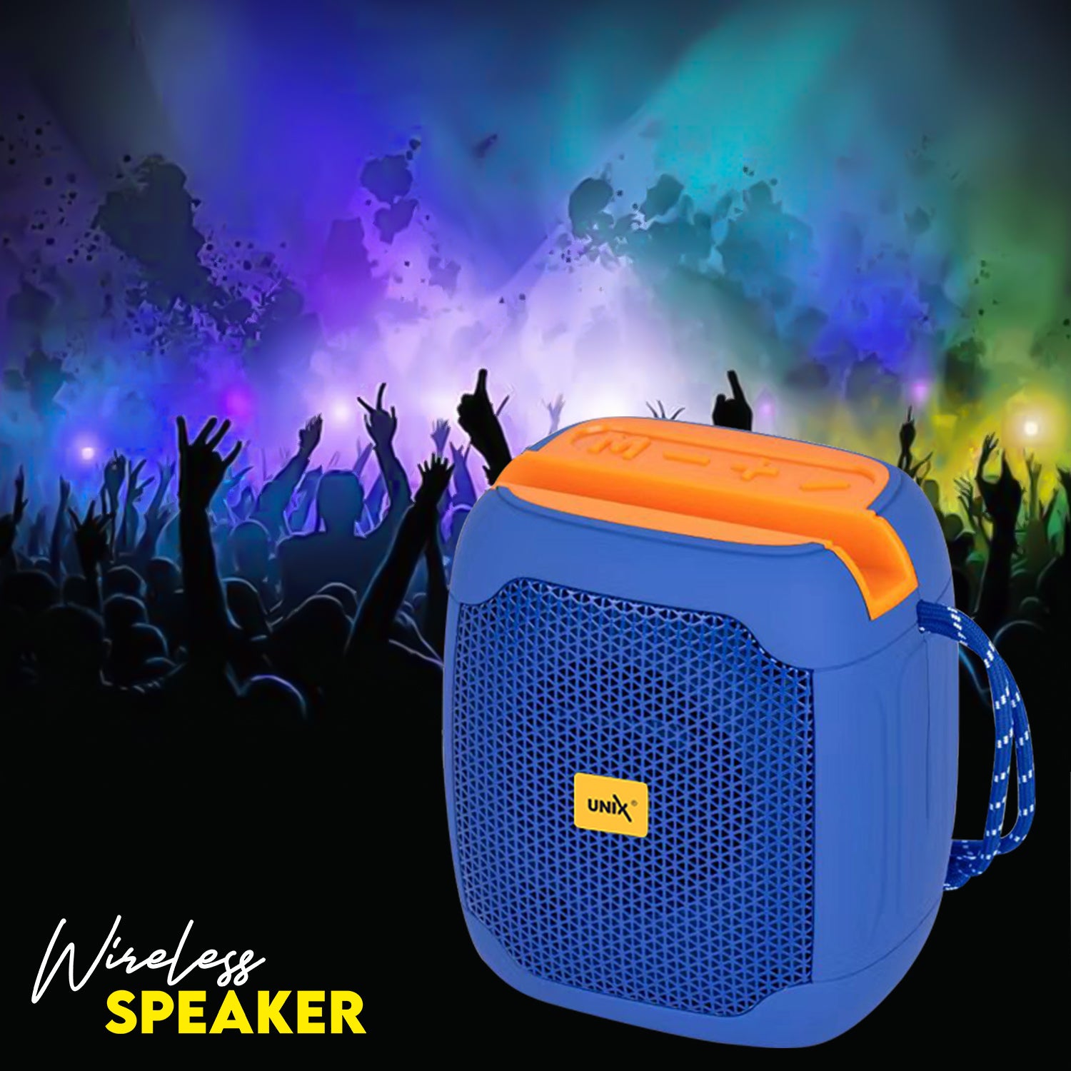 Unix UX-888 Super Sonic Wireless Speaker - Super Bass Blue down
