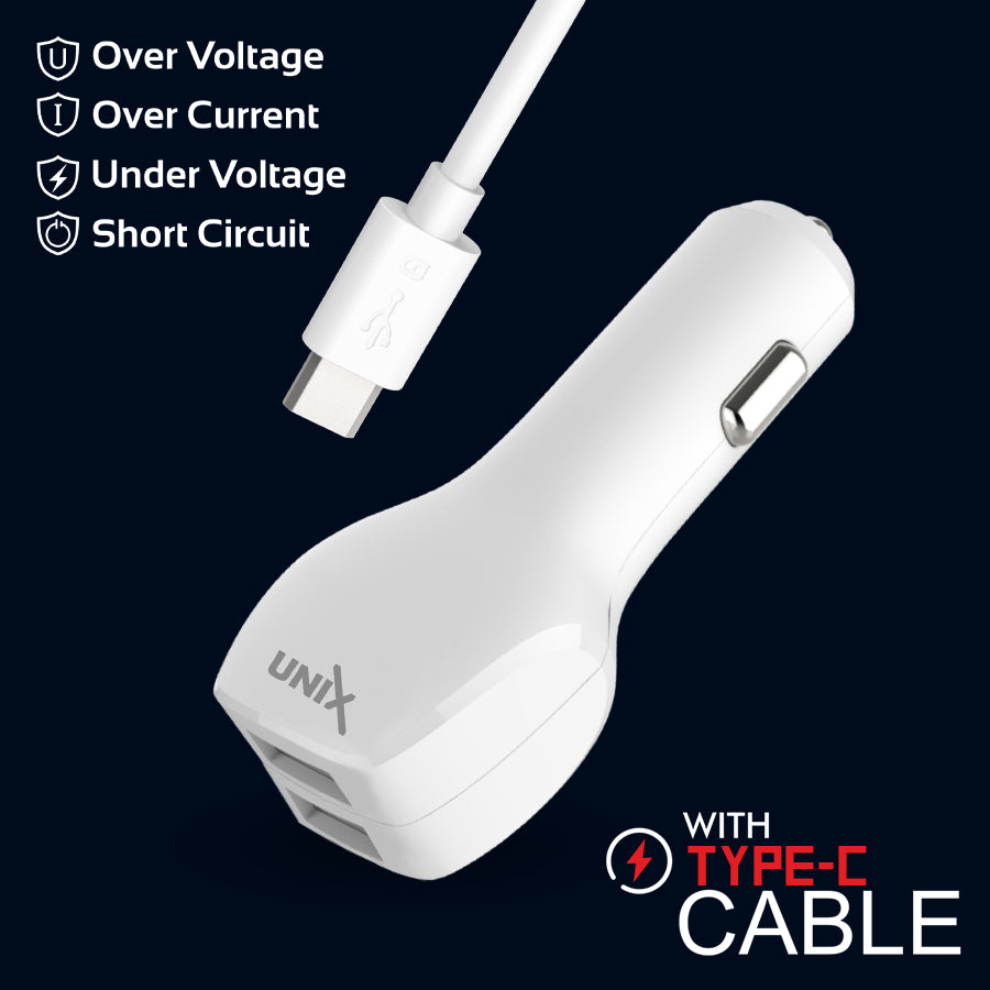Unix UX-C61 Wired with USB - Best Fast Car Charger front
