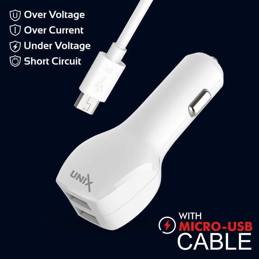 Unix UX-C61 Wired with USB - Best Fast Car Charger back