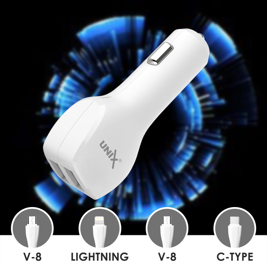 Unix UX-C88 4 in 1 Smart USB Car Charger back
