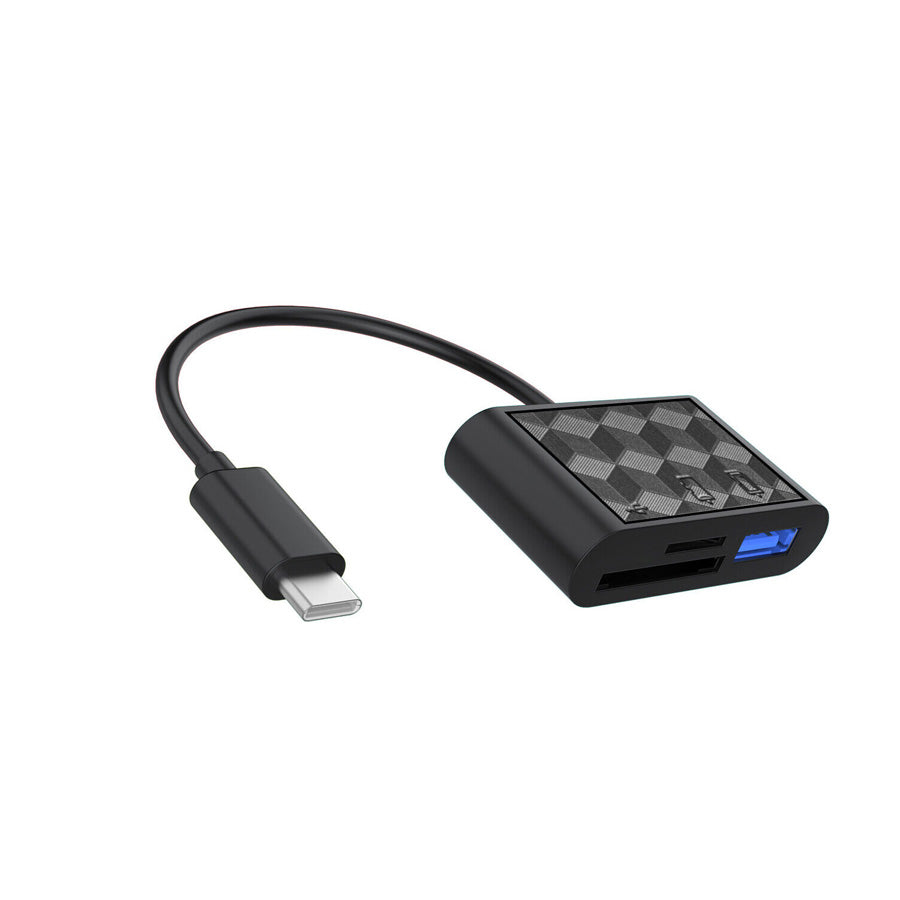 Unix UX-OCR11 Type-C USB All-in-one OTG Card Reader - Universal Compatibility black