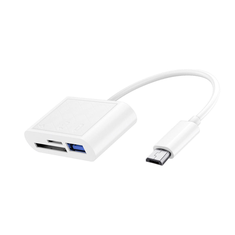 Unix UX-OCR10 Micro USB All-in-one OTG Card Reader - Universal Compatibility White
