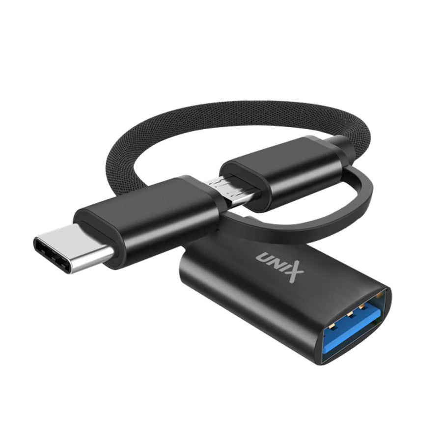 Unix UX-OT40 2 in 1 OTG Type-C/Micro USB Adapter - Versatile Connectivity On-The-Go