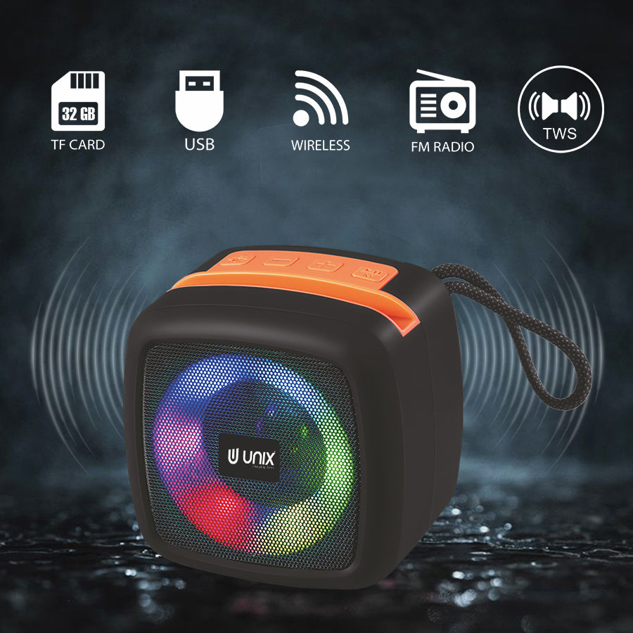 Unix XB-U55 Ultra Star Wireless Speaker - Compact Design, Vibrant Sound, RGB Lighting - Unixindia.