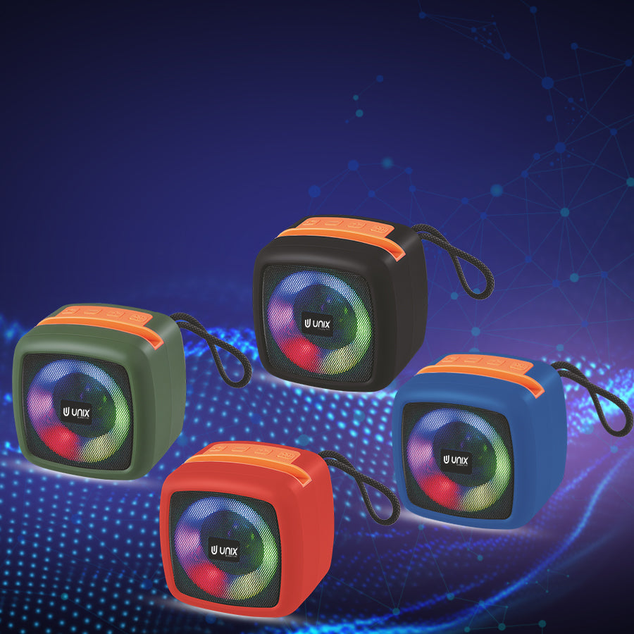 Unix XB-U55 Ultra Star Wireless Speaker - Compact Design, Vibrant Sound, RGB Lighting - Unixindia.