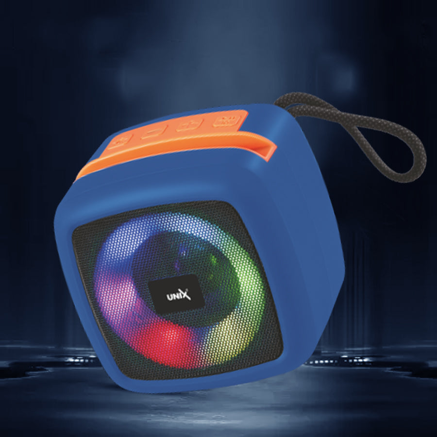 Unix XB-U55 Ultra Star Wireless Speaker - Compact Design, Vibrant Sound, RGB Lighting Blue left
