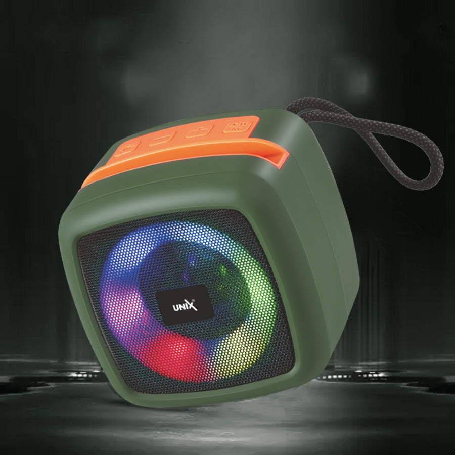 Unix XB-U55 Ultra Star Wireless Speaker - Compact Design, Vibrant Sound, RGB Lighting Green left