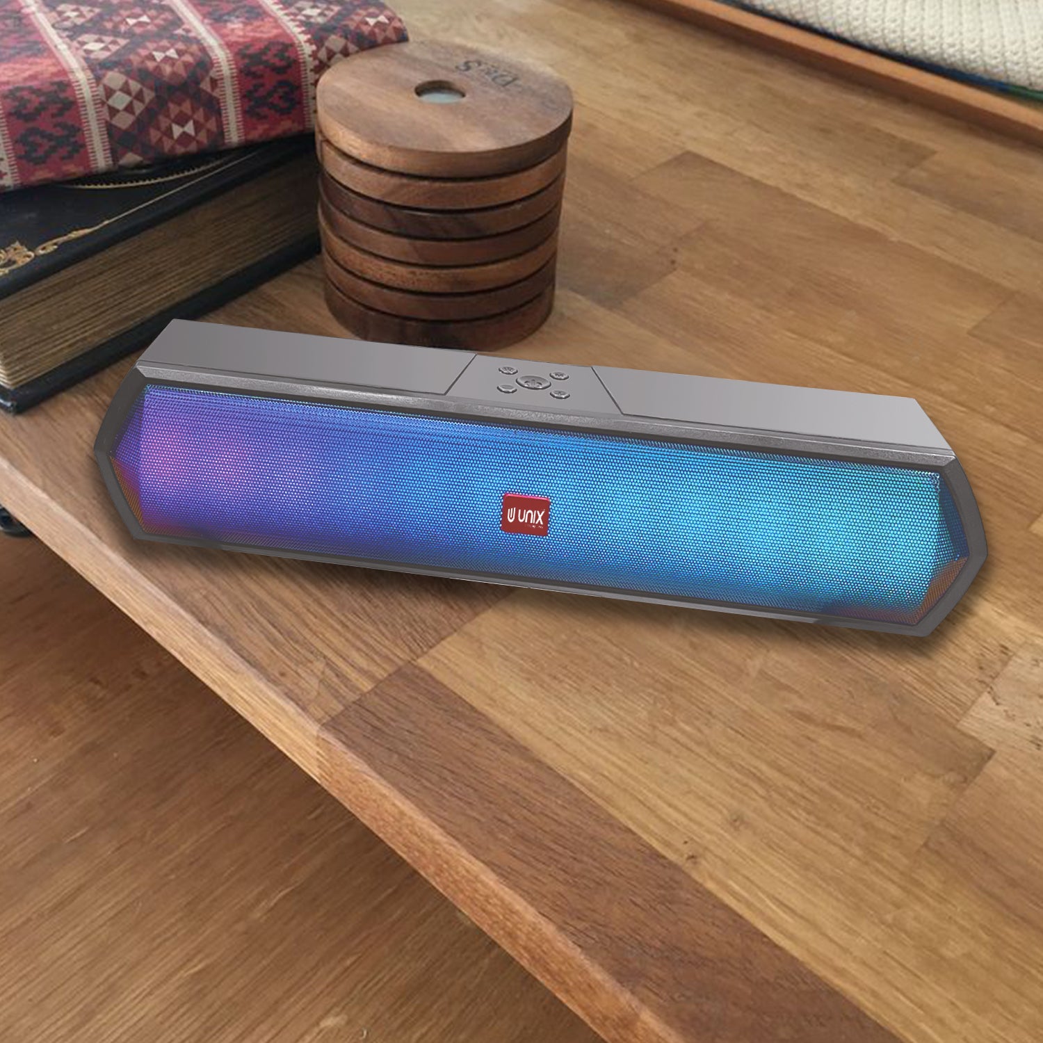 Unix XB-U77 Megabass Soundbar Wireless Speaker - High-Fidelity Audio & RGB Lighting - Unixindia.