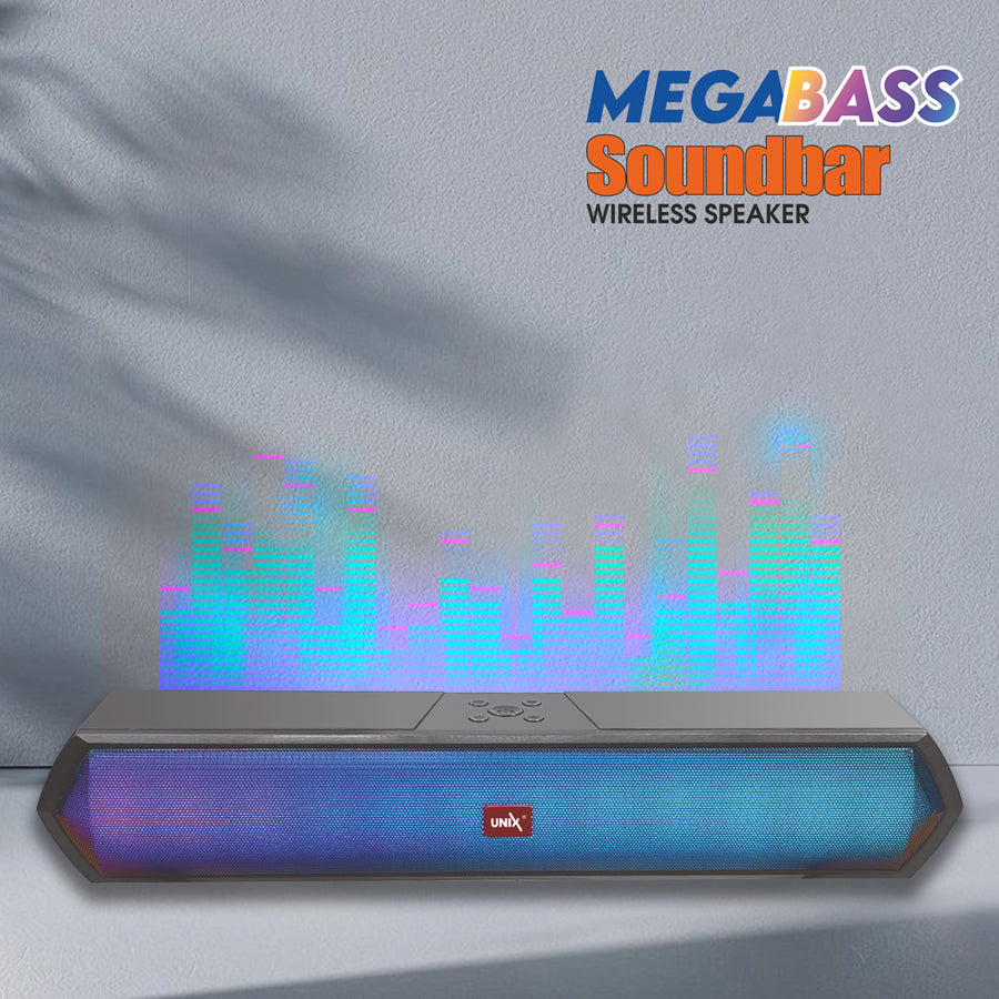 Unix XB-U77 Megabass Soundbar Wireless Speaker - High-Fidelity Audio & RGB Lighting right