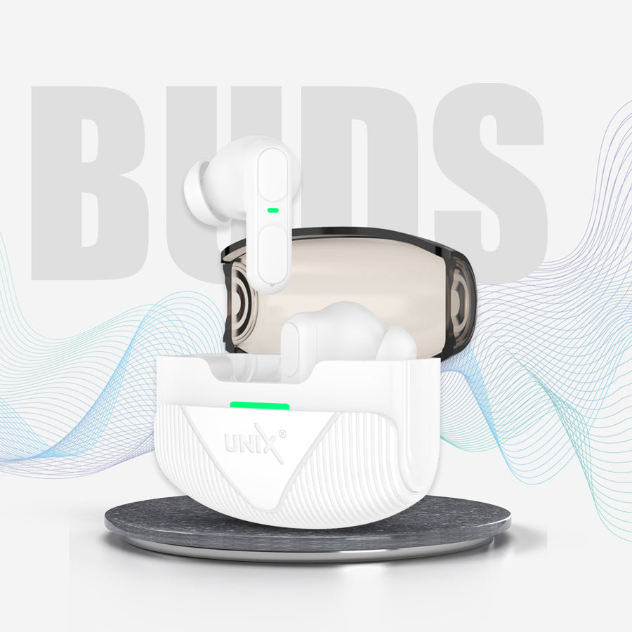 Unix UX-W200 Urban Wireless Earbuds | 40H Playtime & Multifunction Touch Control White up