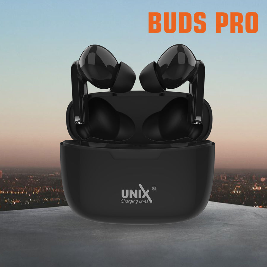 Unix UX-W4 Wireless Earbuds with Touch Sensor Black front