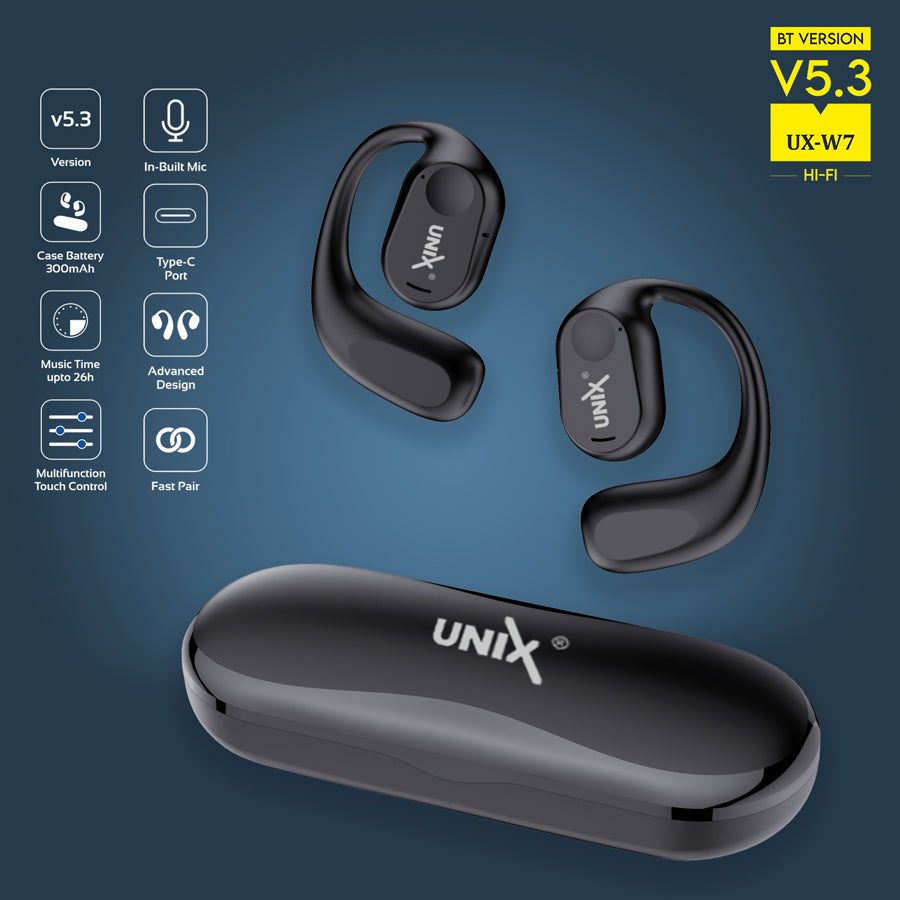 Unix UX-W7 Royal OWS Wireless Earbuds | 26 Hours Play & Talk Time, Touch Control 