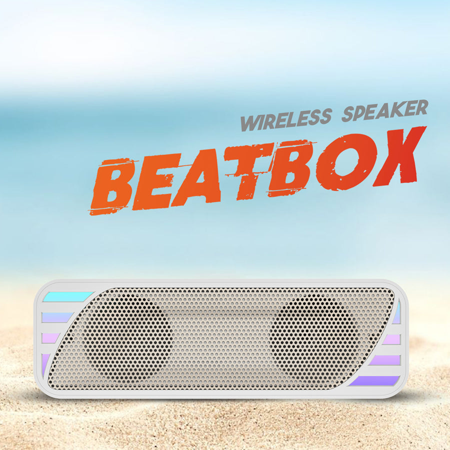 Unix XB-U44 Beatbox Wireless Speaker with LED Colorful Light White left