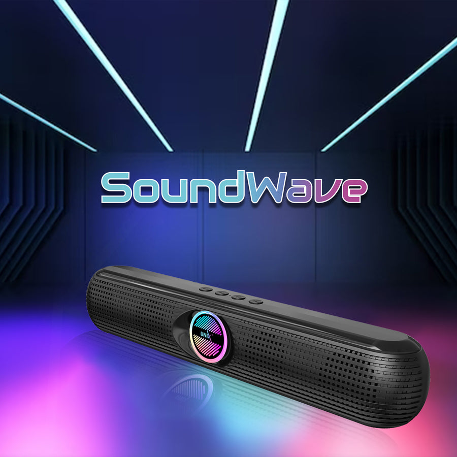 Unix XB-U88 Soundwave Wireless Speaker with LED Colorful Light | Dual 5W Output & Multifunctional Features black front