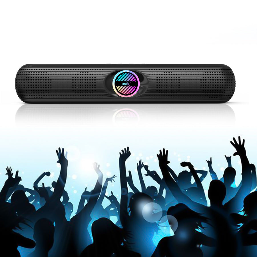 Unix XB-U88 Soundwave Wireless Speaker with LED Colorful Light | Dual 5W Output & Multifunctional Features black right