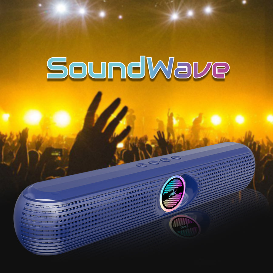 Unix XB-U88 Soundwave Wireless Speaker with LED Colorful Light | Dual 5W Output & Multifunctional Features Blue up