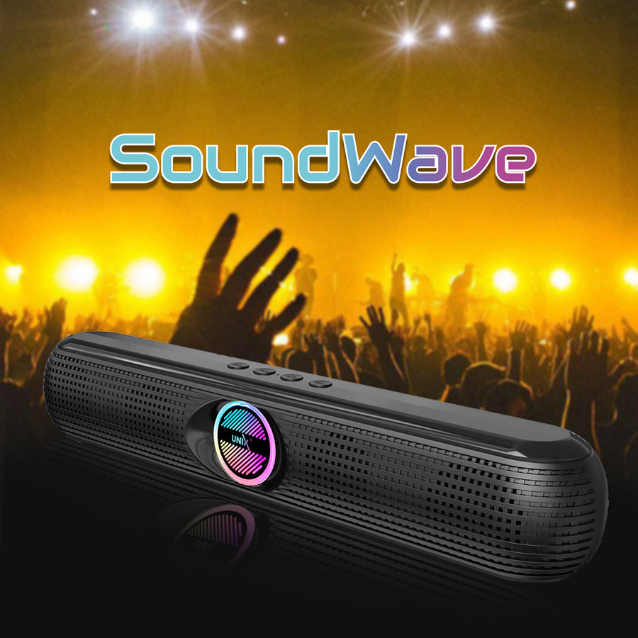 Unix XB-U88 Soundwave Wireless Speaker with LED Colorful Light | Dual 5W Output & Multifunctional Features black all