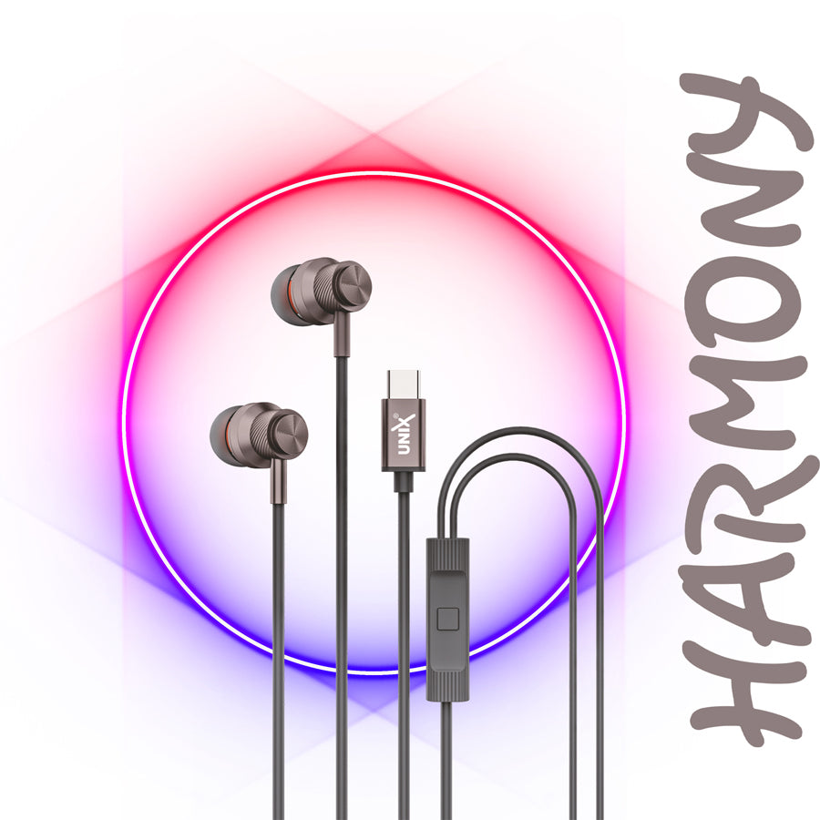 Unix Harmony Type-C Wired Earphones - Superb Sound and Comfort in Harmony brown design