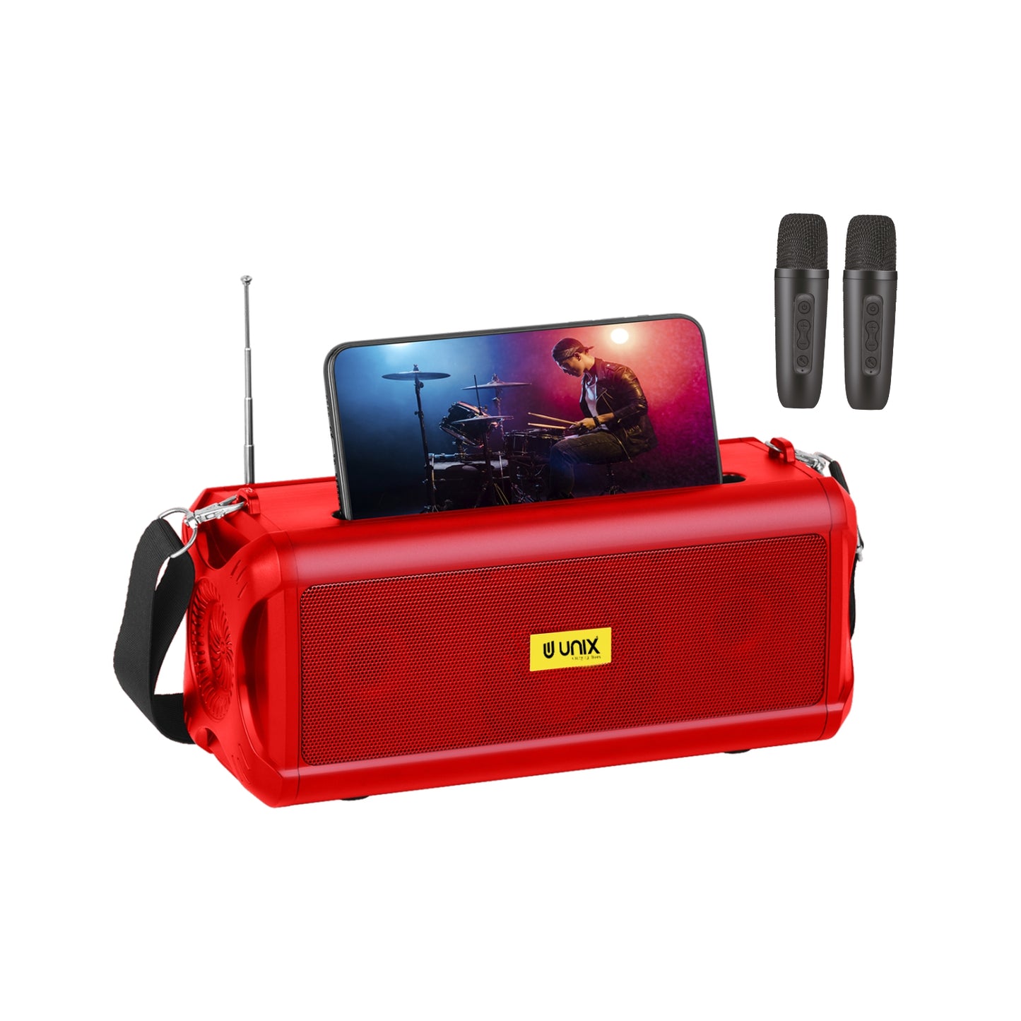 UNIX UX-887 Buzz Beat Party Speaker äóñ Voice-Changing Mic Red