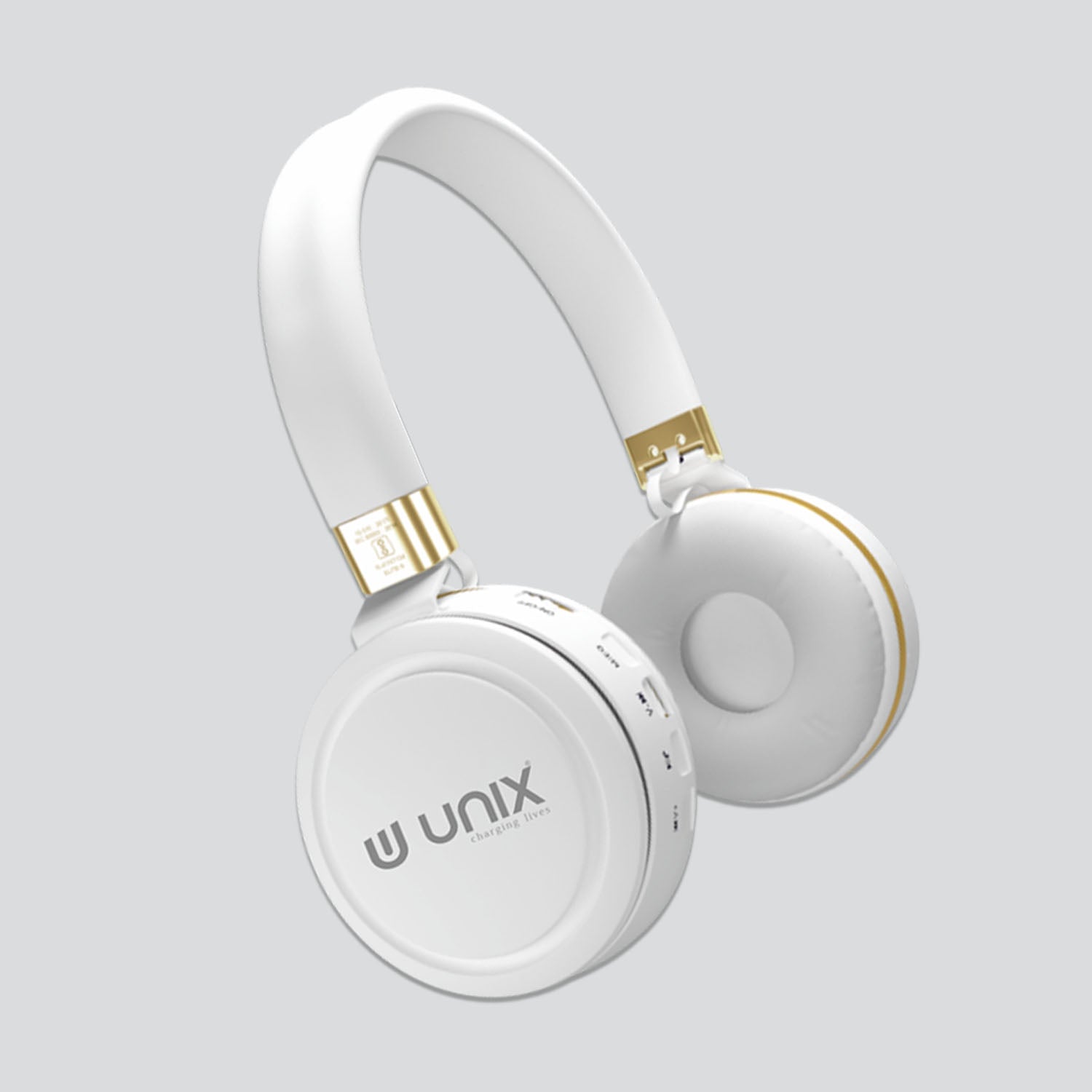 UNIX Elite 9 Bluetooth Headphones – 12-Hour Playback with 40mm Drivers White