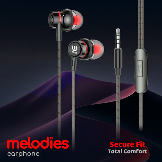 Unix Melodies Earphone äóñ Hi-Fi Stereo, Super Bass & Crystal-Clear Sound