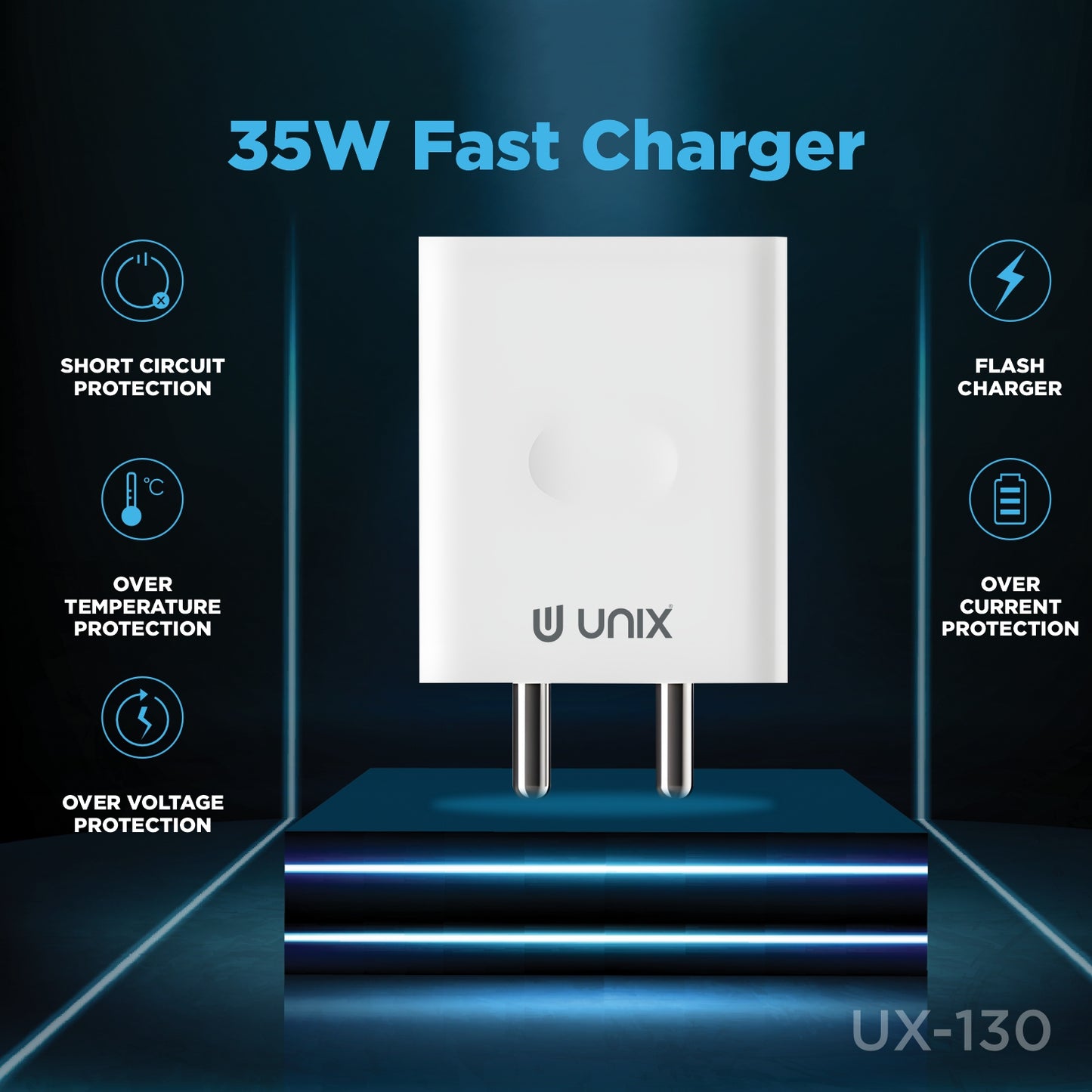 UNIX UX-130 35W Flash Travel Charger