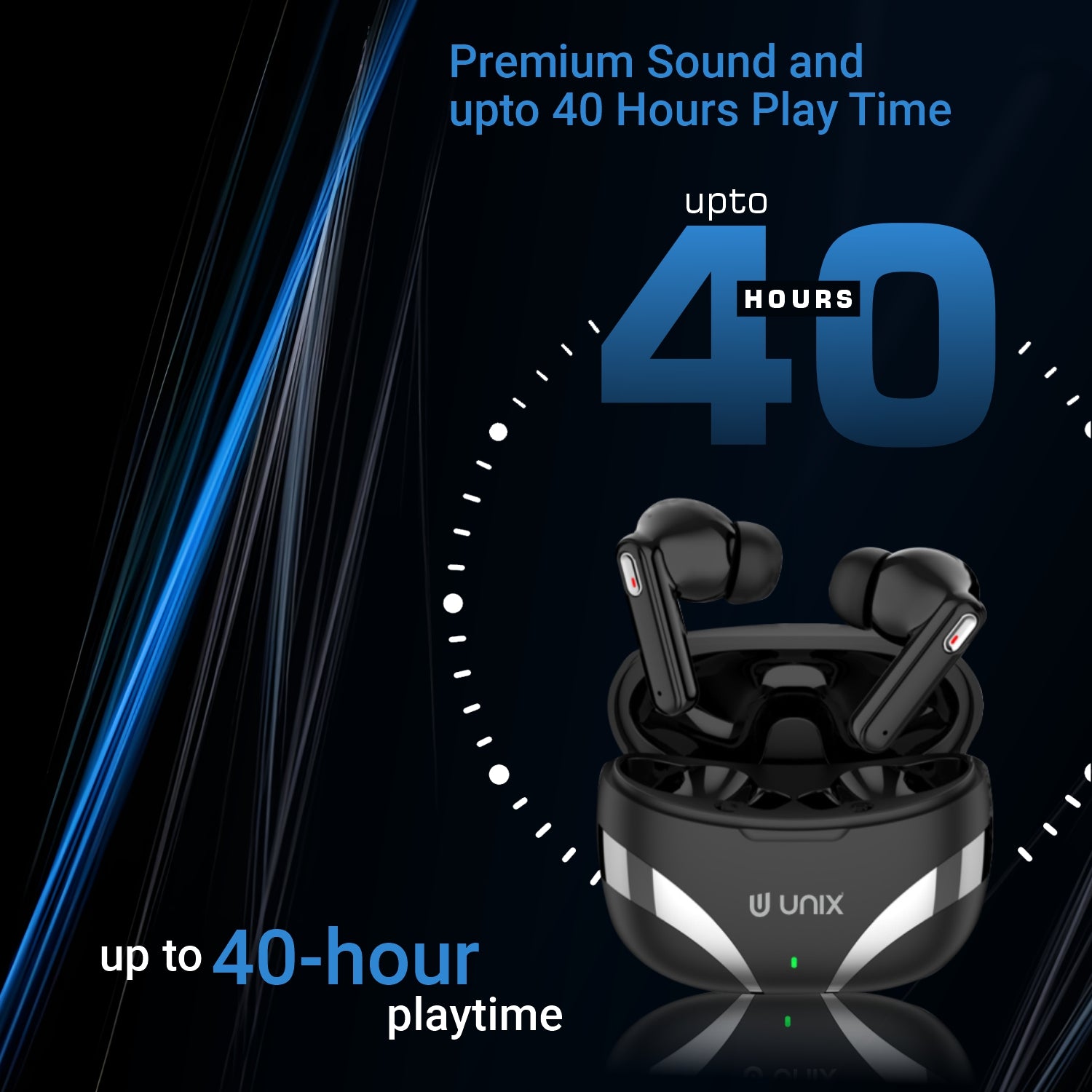 Unix UX-W4 Wings Airbus -Premium Sound and upto 40 Hours Play Time