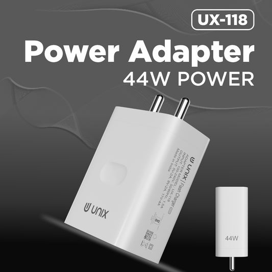 UX-118 44W Flash Charge USB-A Power Brick | Safe & Stylish