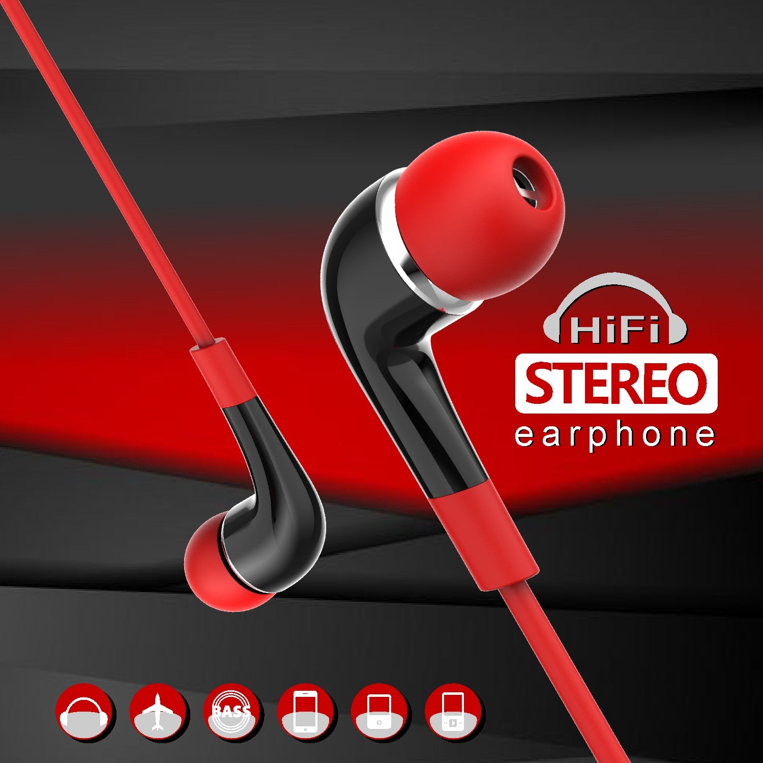 UNIX R55 Wired Earphones Hi-Fi Stereo Sound with Super Bass & In-Line Mic